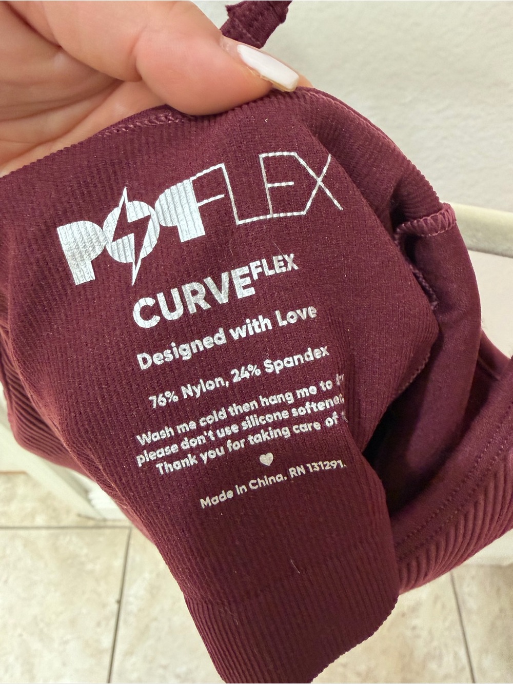 Like NEW Maroon Ribbed Popflex Active Cropped Tank - Picture 2 of 8